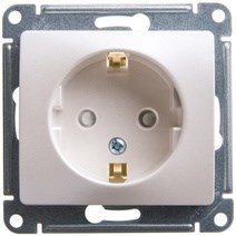 Glossa перламутр розетка с заземлением, со шторками, 16А GSL000645 - фото 12667