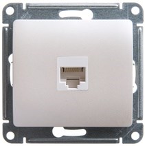 Glossa перламутр розетка компьютерная RJ45 кат.5E GSL000681K - фото 12683
