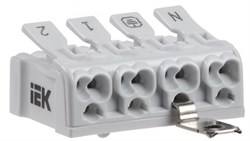 IEK Клемма пружинная соединительная КСПз4-2L+N+PE UKZ-B06-4P-F0-E1-10 - фото 14187