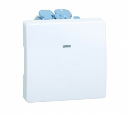 Simon 27 Мех Белый Выключатель однополюсный с подсветкой, 10АX 250 V - фото 23589