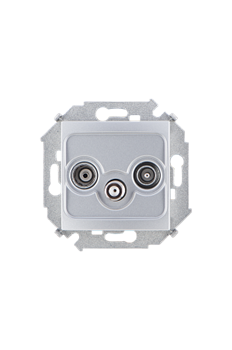 Simon 15 Алюминий Розетка R-TV-SAT одиночная, винт.зажим - фото 24547