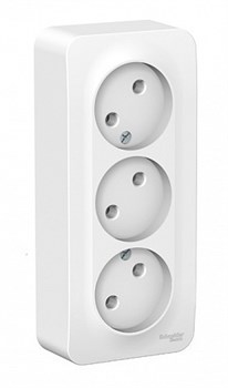 Blanca наружняя белый розетка 3-ая без заземления без шторок 16А, 250В, изолированная пластина BLNRA000311 - фото 26150