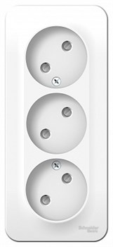 Blanca наружняя белый розетка 3-ая без заземления со шторками 16А, 250В, изолированная пластина BLNRA001311 - фото 26151