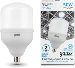 Gauss Лампа Elementary T140 50W 4400lm 4000K E27 LED 63225 - фото 34070