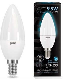Gauss Лампа Свеча 9.5W 950lm 4100К E14 LED 103101210 - фото 34111