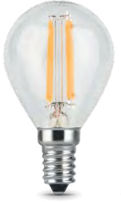 Gauss Лампа Filament Шар 5W 420lm 2700К Е14 LED 105801105 - фото 34161