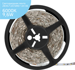 Gauss Лента LED Elementary 2835/120-SMD 9.6W 12V DC холодный белый IP20 (ZIP bag 5m) 355000310 - фото 34509