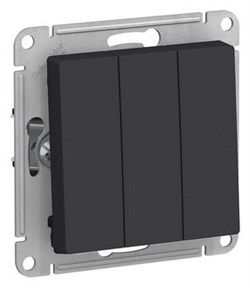Systeme Electric AtlasDesign карбон выключатель 3-клавишный сх.1+1+1, 10АХ, механизм ATN001031 - фото 45513