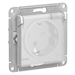 Systeme Electric AtlasDesign Aqua белый розетка с заземлением, со шторками с крышкой, 16А, IP44, механизм ATN440146 - фото 45773