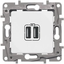 Legrand Etika белый розетка USB 2-ая 240В/5В 2400мА 672294 - фото 61644