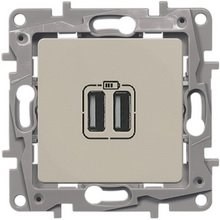 Legrand Etika слоновая кость розетка USB 2-ая 240В/5В 2400мА 672394 - фото 61714