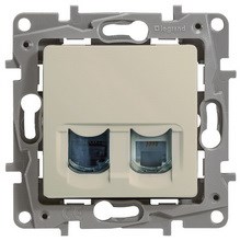 Legrand Etika Слоновая кость Розетка компьютерная 2-ая RJ45, категория 6 UTP 672354 - фото 61732