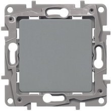 Legrand Etika алюминий переключатель 1-клавишный, автоматичесике клеммы, 10 AX, 250 В 672405 - фото 61754