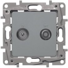 Legrand Etika алюминий розетка розетка TV/SAT 2-х кабельная 672457 - фото 61784