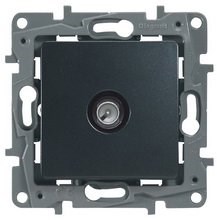 Legrand Etika антрацит розетка TV проходная, 15дБ 672663 - фото 61838
