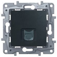 Legrand Etika антрацит розетка компьютерная 1-ая RJ45, категория 5е UTP 672641 - фото 61846