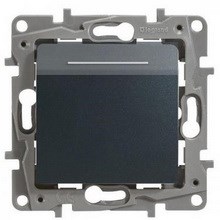 Legrand Etika антрацит выключатель карточный с выдержкой времени, с подсветкой 672693 - фото 61856