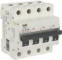 IEK ARMAT Автоматический выключатель M06N 4P B 20А AR-M06N-4-B020 - фото 63283