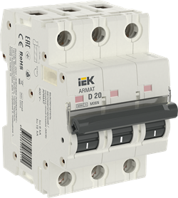 IEK ARMAT Автоматический выключатель M06N 3P D 20А AR-M06N-3-D020 - фото 63294