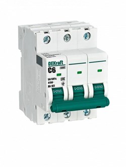 Dekraft Автоматический выключатель 3Р 6А х-ка C ВА-103 6кА 12301DEK - фото 63488