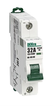 Dekraft Автоматический выключатель 1P 32A х-ка C 250В DC ВА-105 13382DEK - фото 65129