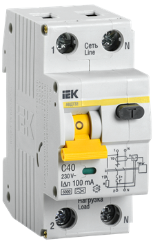 IEK KARAT Автоматический выключатель дифференциального тока 32 C40 100мА MAD22-5-040-C-100 - фото 66167