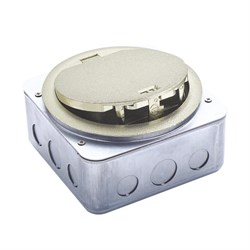 Лючок в пол 4 мод. (2 мод. 45х45 мм.), серебро, круглый, металл, IP65 - фото 68623