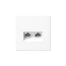 Systeme Electric ArtGallery Белый Розетка двойная компьютерная RJ45+RJ45, кат. 5е, механизм GAL000185 - фото 68734