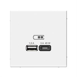 ArtGallery Лотос USB Розетка A + тип-C 45Вт высокоскоростная зарядка QC, PD, механизм GAL001329 - фото 68833