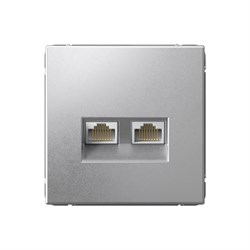 ArtGallery Алюминий Розетка двойная компьютерная RJ45+RJ45, кат.6А, механизм GAL000388 - фото 68859
