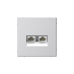 Systeme Electric ArtGallery Алюминий Розетка двойная компьютерная RJ45+RJ45, кат. 5е, механизм GAL000385 - фото 68860