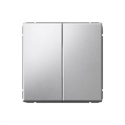 Systeme Electric ArtGallery Алюминий Выключатель 2-клавишный кнопочный, 10АХ, механизм, быстрозажим. клем. GAL000317S - фото 68865