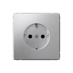 Systeme Electric ArtGallery Алюминий Розетка с заземлением со шторками, 16А, механизм, быстрозажим. клем. GAL000345S - фото 68871