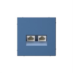 Systeme Electric ArtGallery Аквамарин Розетка двойная компьютерная RJ45+RJ45, кат. 5е, механизм GAL001185 - фото 69180