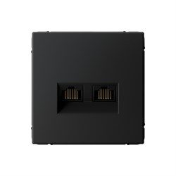 ArtGallery Карбон Розетка двойная компьютерная RJ45+RJ45, кат.6А, механизм GAL001088 - фото 69314