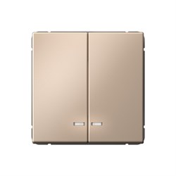 Systeme Electric ArtGallery Песочный Выключатель 2-клавишный с подсветкой, сх.5а, 10АХ, механизм, быстрозажим. клем. GAL001253S - фото 69386