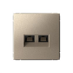 ArtGallery Шампань Розетка двойная компьютерная RJ45+RJ45, кат.6А, механизм GAL000588 - фото 69468