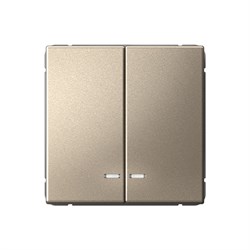 Systeme Electric ArtGallery Шампань Выключатель 2-клавишный с подсветкой, сх.5а, 10АХ, механизм, быстрозажим. клем. GAL000553S - фото 69482