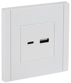 IEK FORTE&PIANO Белый Розетка USB A+C 18Вт FP251 FP-U22-018-K01 - фото 69666
