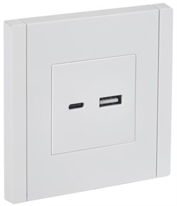 IEK FORTE&PIANO Белый Розетка USB A+C 3,1А FP250 FP-U22-D31-K01 - фото 69667