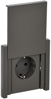 IEK FORTE&PIANO Серый Розетка с/з со шт с крышкой безвинтовое крепление 16А IP44 FP319 FP-R16-16-1-44-K03 - фото 69803