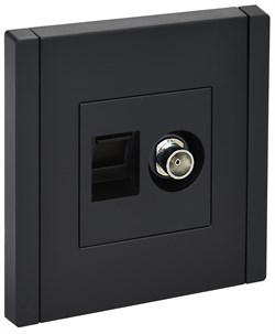 FORTE&PIANO Роз. двойная TV+RJ45 кат.5E FP136 чер. IEK FP-AK20-1-K02 - фото 69836