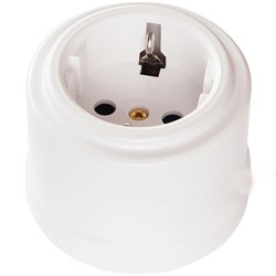 Bironi Лизетта пластик белый розетка с заземлением B1-101-21 - фото 69871