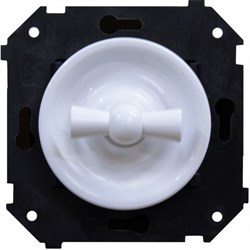 Bironi Шедель пластик белый выключатель 1-клавишный (скрытый монтаж) B3-200-21 - фото 69874