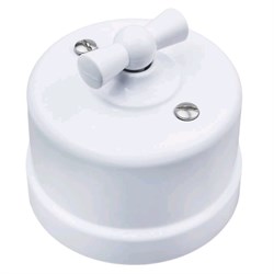 Bironi Лизетта пластик белый выключатель проходной 1-клавишный B1-201-21 - фото 69883