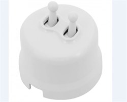 Bironi Лизетта пластик белый выключатель 2-клавишный (тумблерный) B1-232-21 - фото 69895