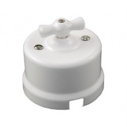 Bironi Лизетта керамика белый выключатель перекрестный 1-клавишный B1-203-01 - фото 69903