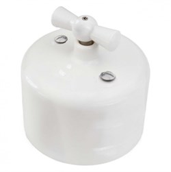 Bironi Ришелье керамика белый выключатель 2-клавишный R1-212-01 - фото 69909