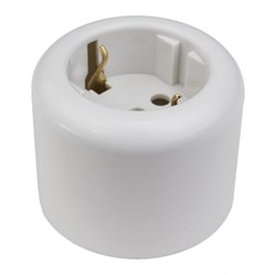 Bironi Ришелье керамика белый розетка с заземлением R1-101-01 - фото 69910