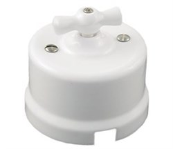 Bironi Лизетта керамика белый выключатель проходной 1-клавишный B1-201-01 - фото 69914